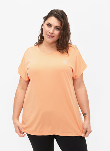 Kurzarm Trainingsshirt, Apricot Nectar, Model image number 0