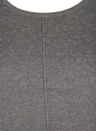 Einfarbige Strickbluse mit Rundhals, Dark Grey Melange, Packshot image number 2