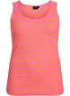 Gestreiftes Tanktop mit Rippenstruktur, Orange, Packshot image number 0