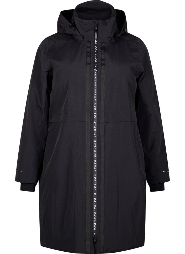 Funktionaler Parka mit reflektierenden Details, Black, Packshot image number 0