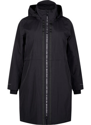 Funktionaler Parka mit reflektierenden Details Schwarz 40