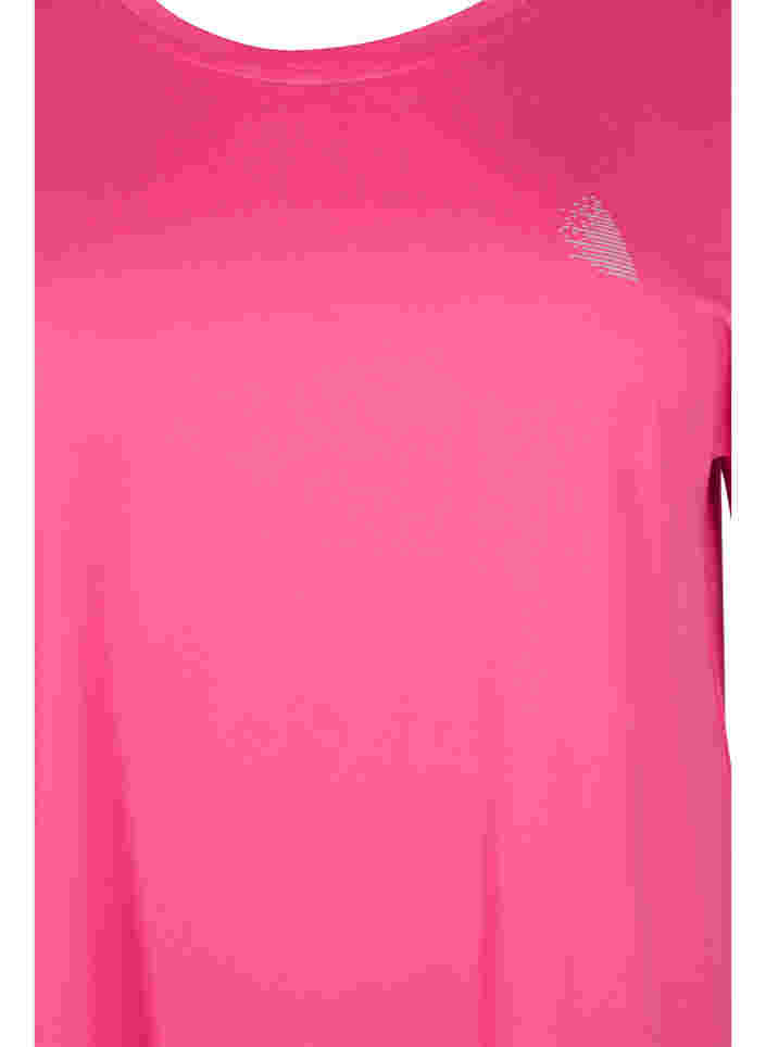 Einfarbiges Trainings-T-Shirt, Fuchsia Purple, Packshot image number 2