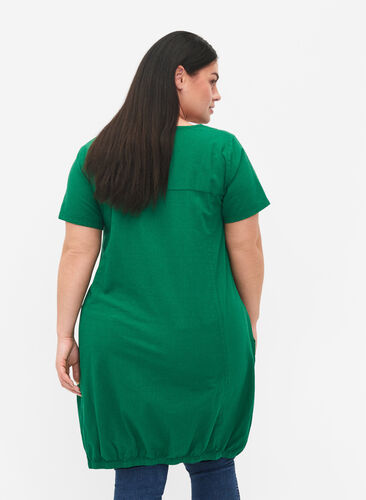 Kurzarm Kleid aus Baumwolle, Verdant Green, Model image number 1