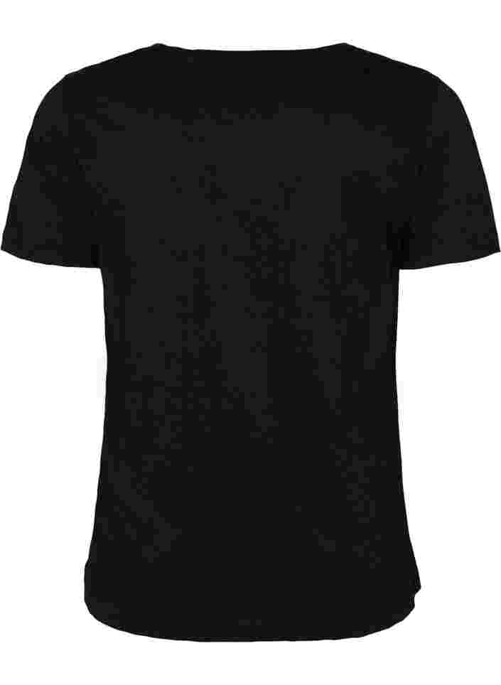 Kurzärmeliges Baumwoll-T-Shirt, Black Change, Packshot image number 1
