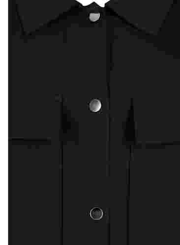 Lange Hemdjacke mit Knopfverschluss, Black, Packshot image number 2