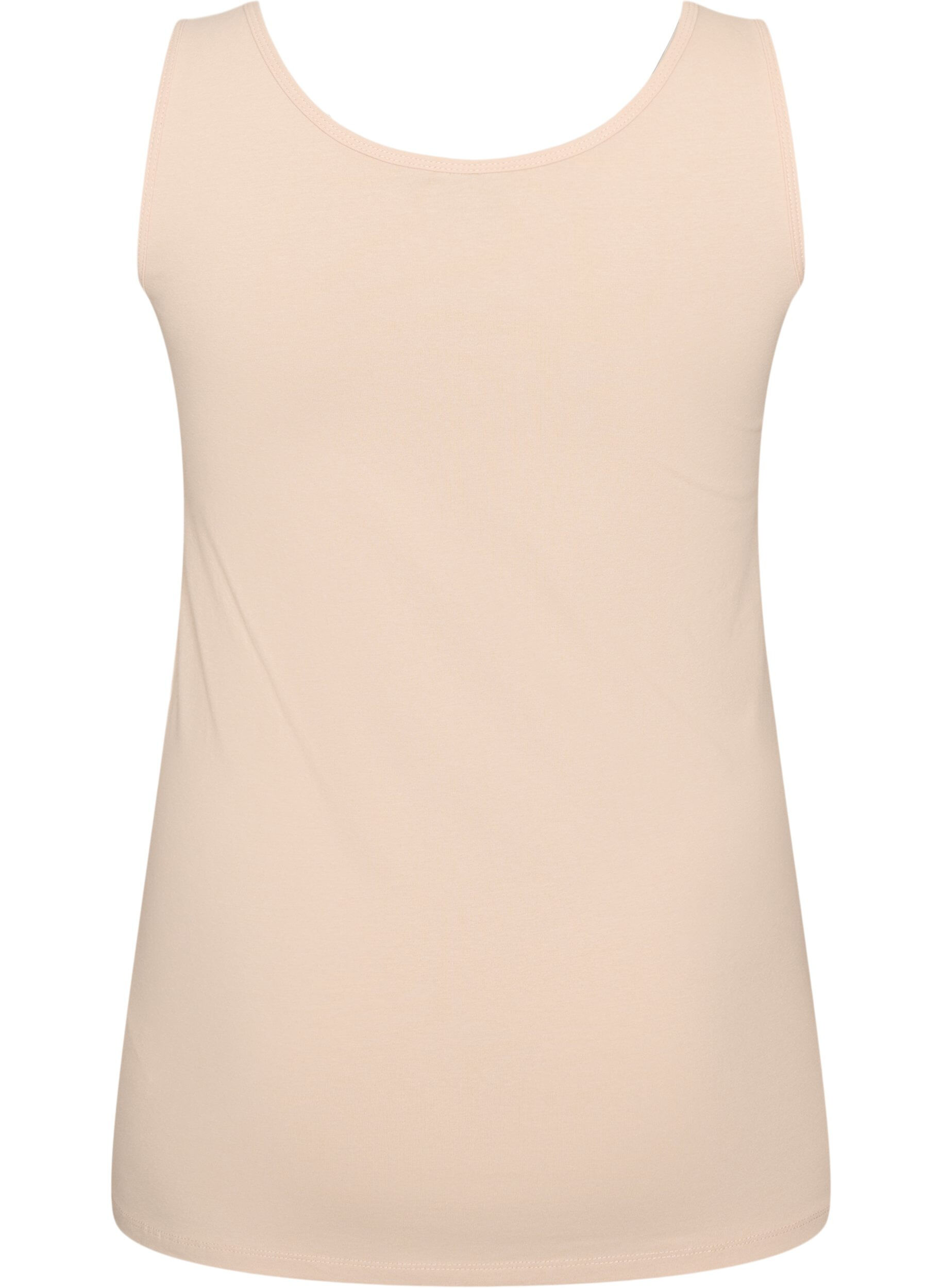 ZizziEinfarbiges Basic Top aus Baumwolle, Beige, Packshot image number 1
