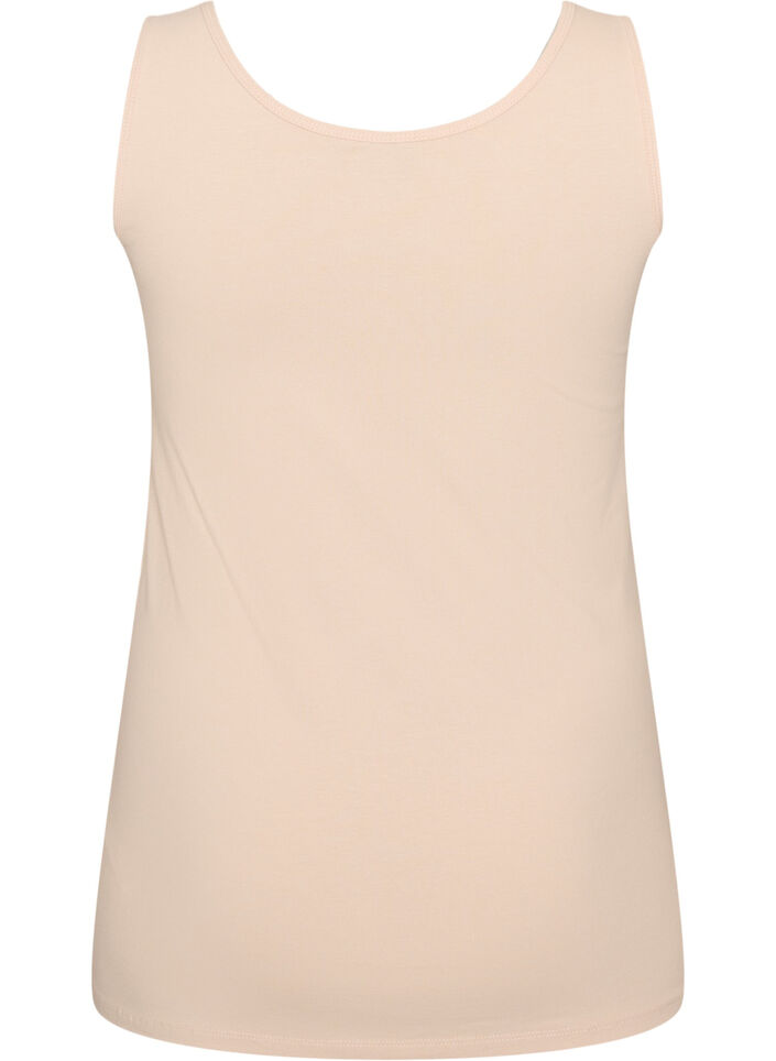 Einfarbiges Basic Top aus Baumwolle, Beige, Packshot image number 1