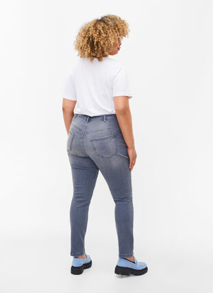 Extra Slim Amy Jeans mit hoher Taille, Grey Denim, Model image number 1