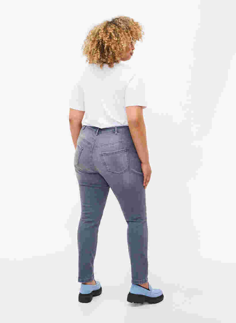 Extra Slim Nille Jeans mit hoher Taille, Grey Denim, Model image number 1