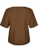 Bluse mit Glitzer und V-Ausschnitt, Braun, Packshot image number 1