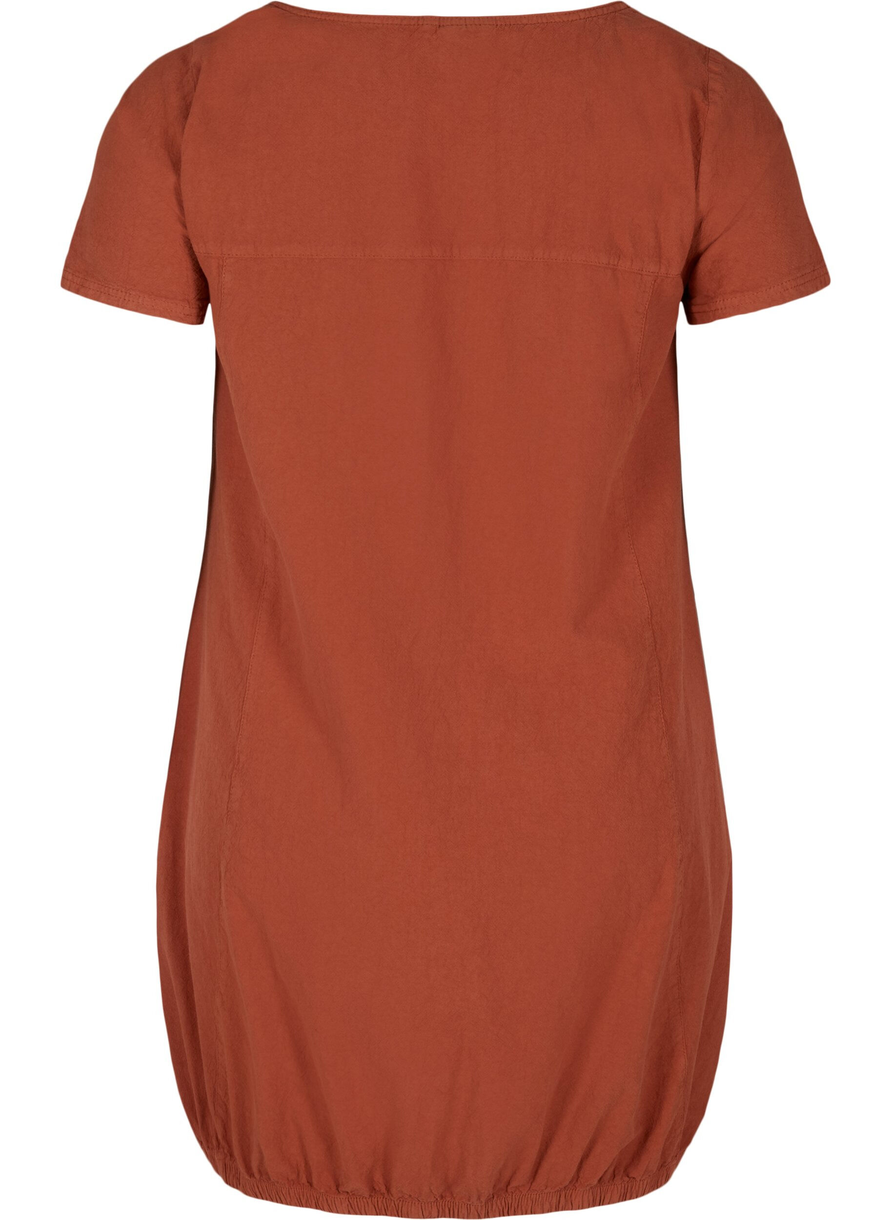 Zizzi Kurzarm Kleid aus Baumwolle, Orange, Packshot image number 1