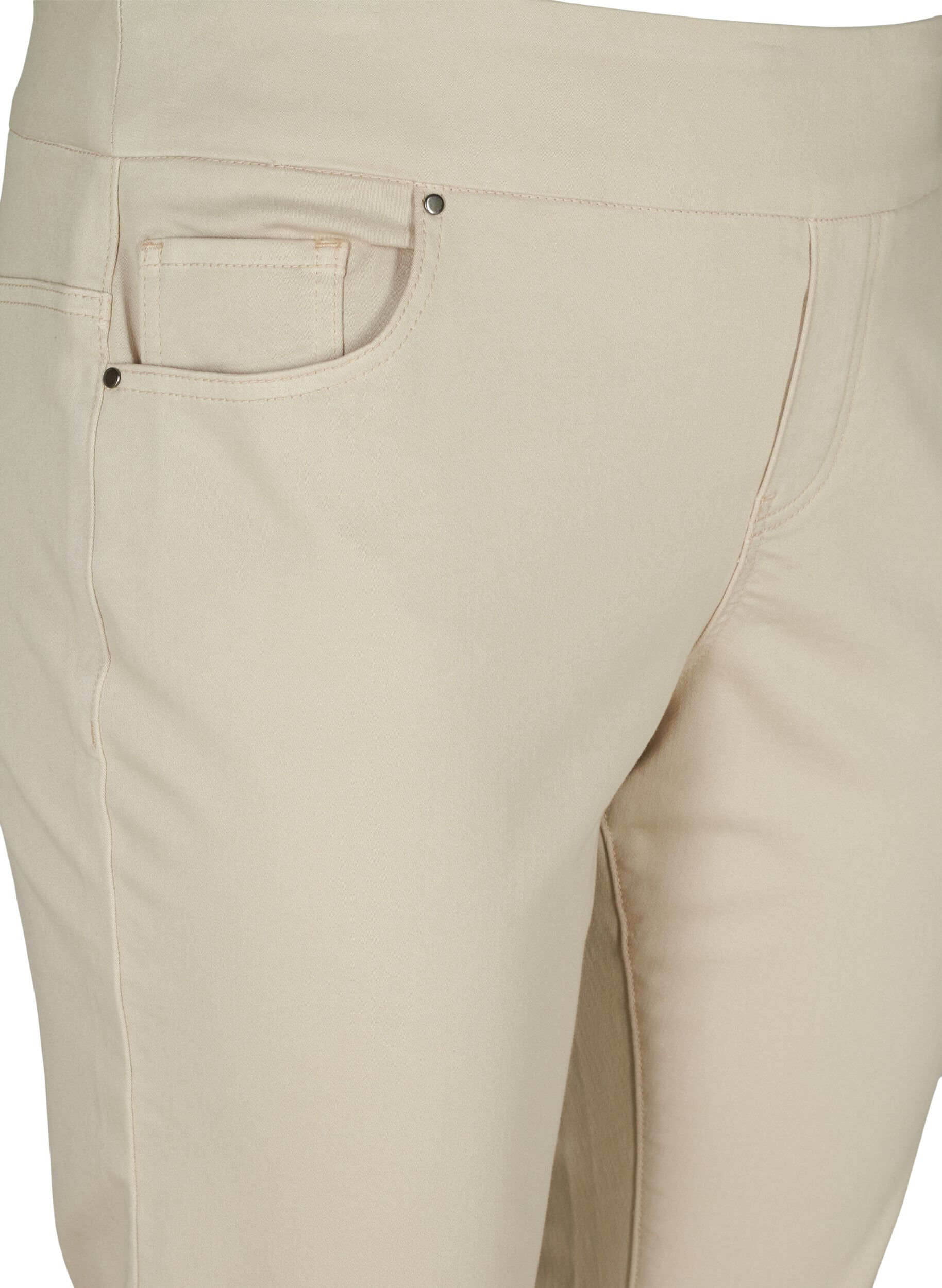 Zizzi Eng anliegende Caprihose aus einer Baumwollmischung, Rainy Day, Packshot image number 2