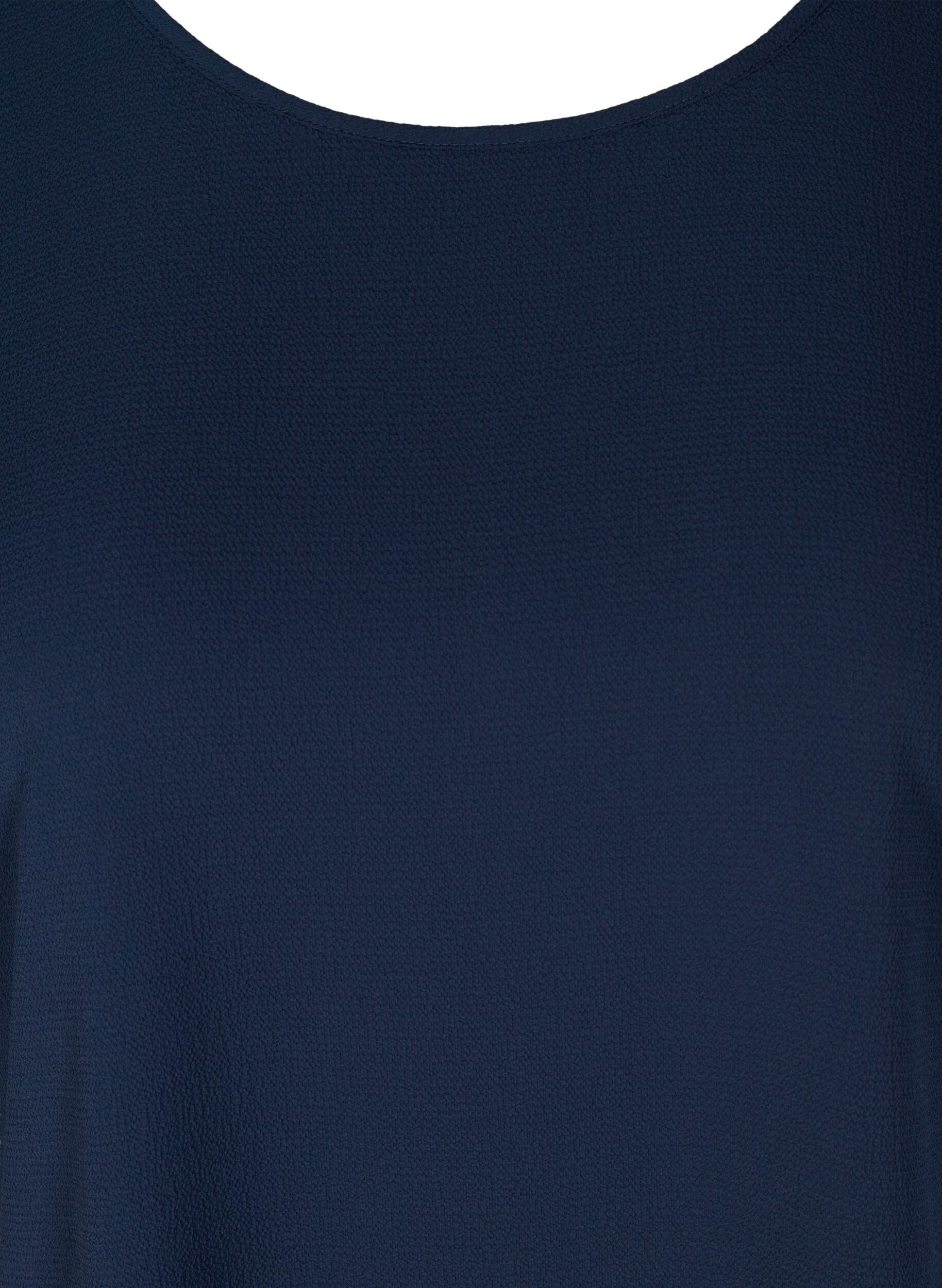 ZizziBluse mit kurzen &Auml;rmeln und Rundhalsausschnitt, Blau, Packshot image number 2