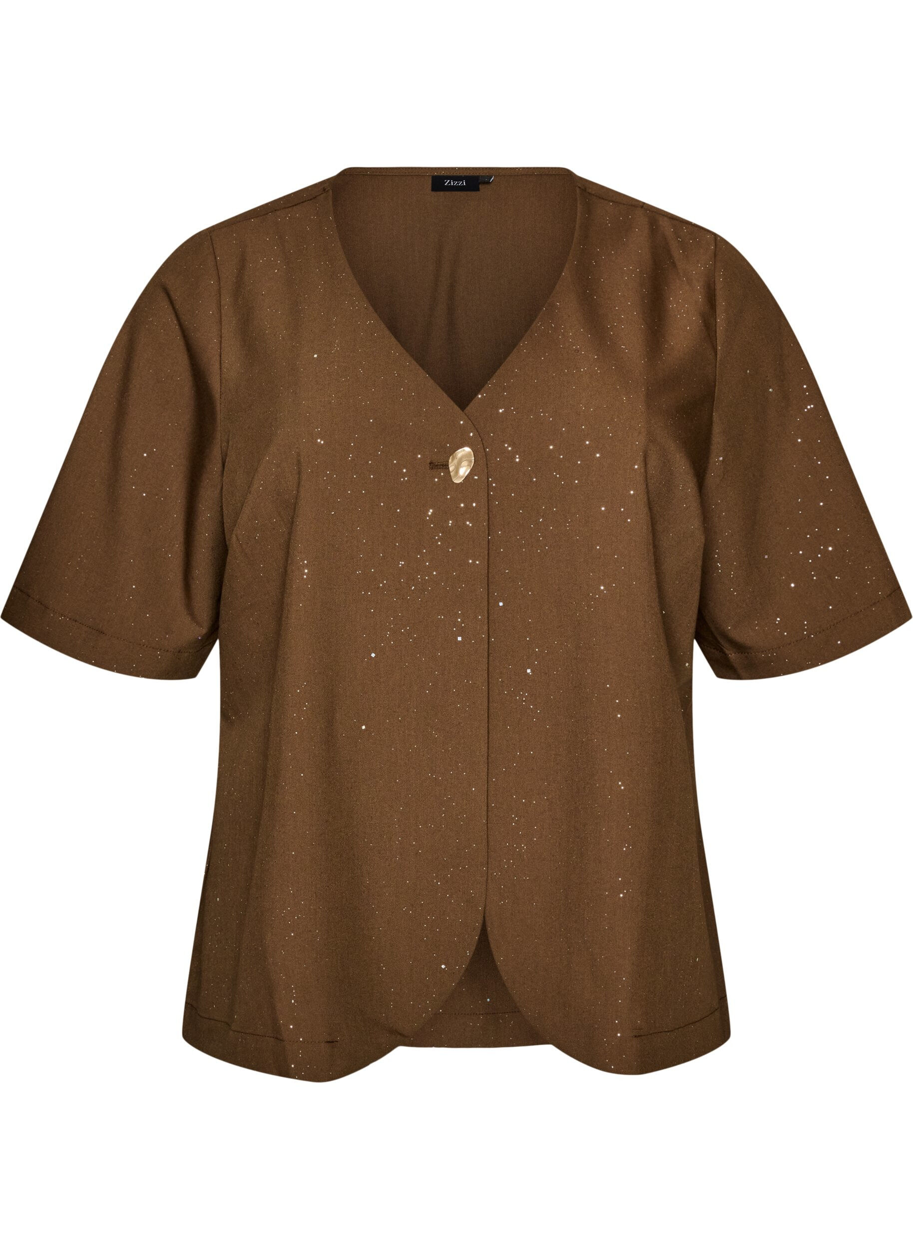 Bluse mit Glitzer und V-Ausschnitt