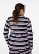 Lang&auml;rmeliges Nachtoberteil aus geripptem Jersey mit Streifen, Blau, Model image number 2