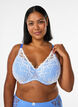Gepolsterter BH mit Spitze und Mesh, Blau, Model image number 0