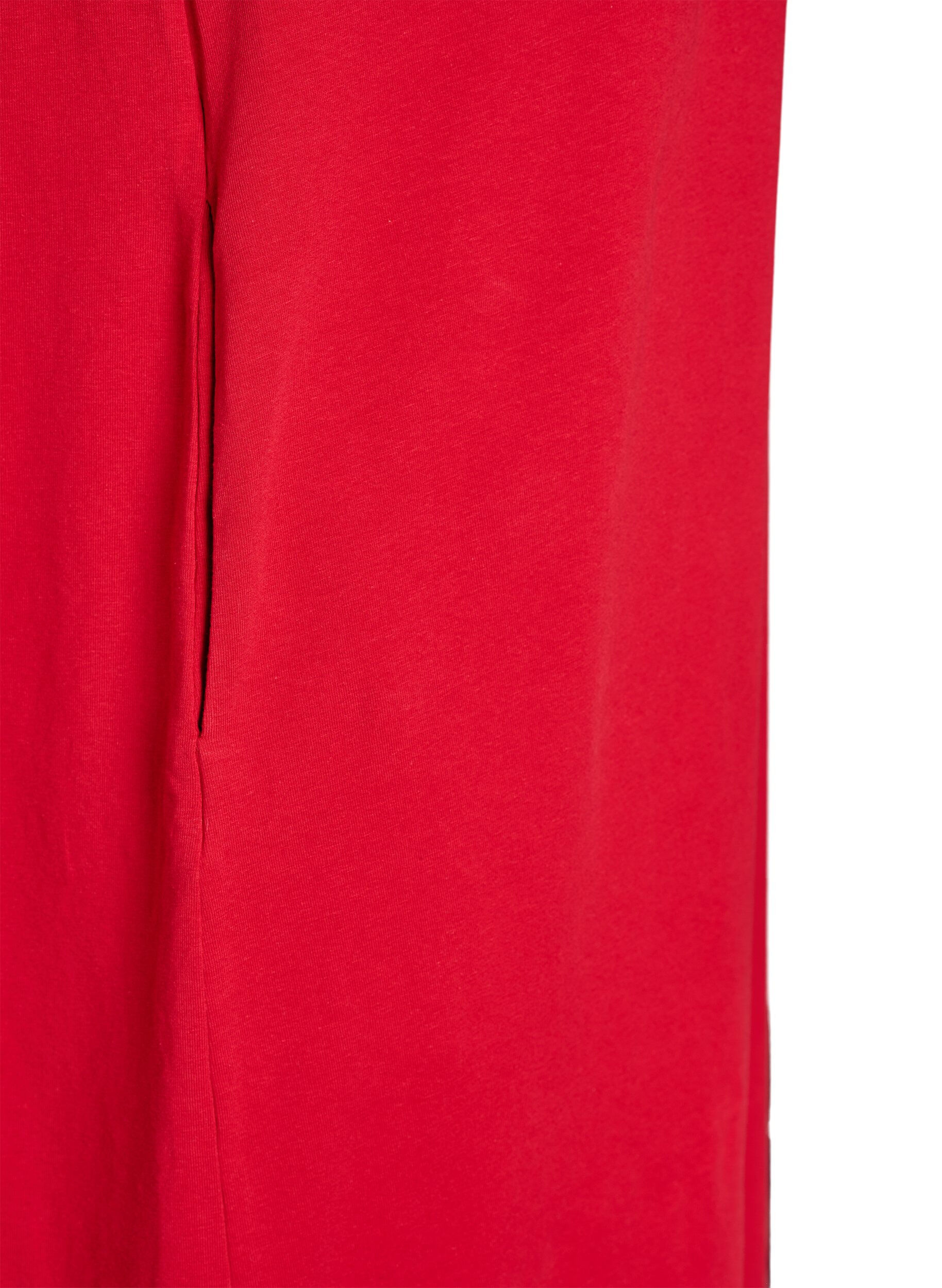 ZizziMidi-T-Shirtkleid mit V-Ausschnitt, Rot, Packshot image number 4
