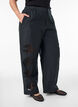 Hose aus Baumwolle mit bestickten Cut-outs, Schwarz, Model image number 2