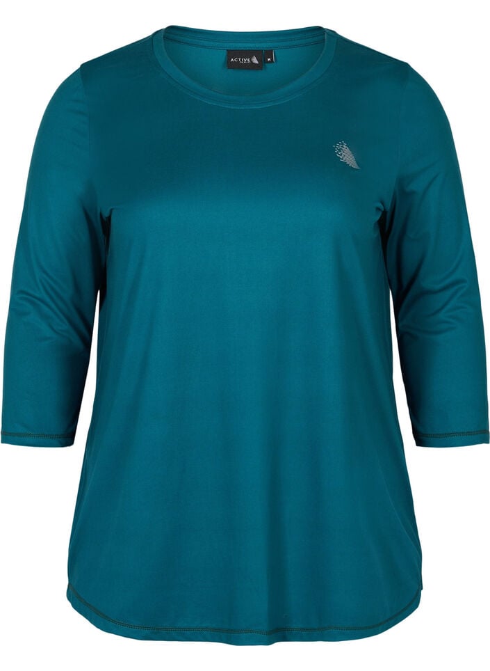 Trainingsshirt mit 3/4-&Auml;rmeln, Gr&uuml;n, Packshot image number 0