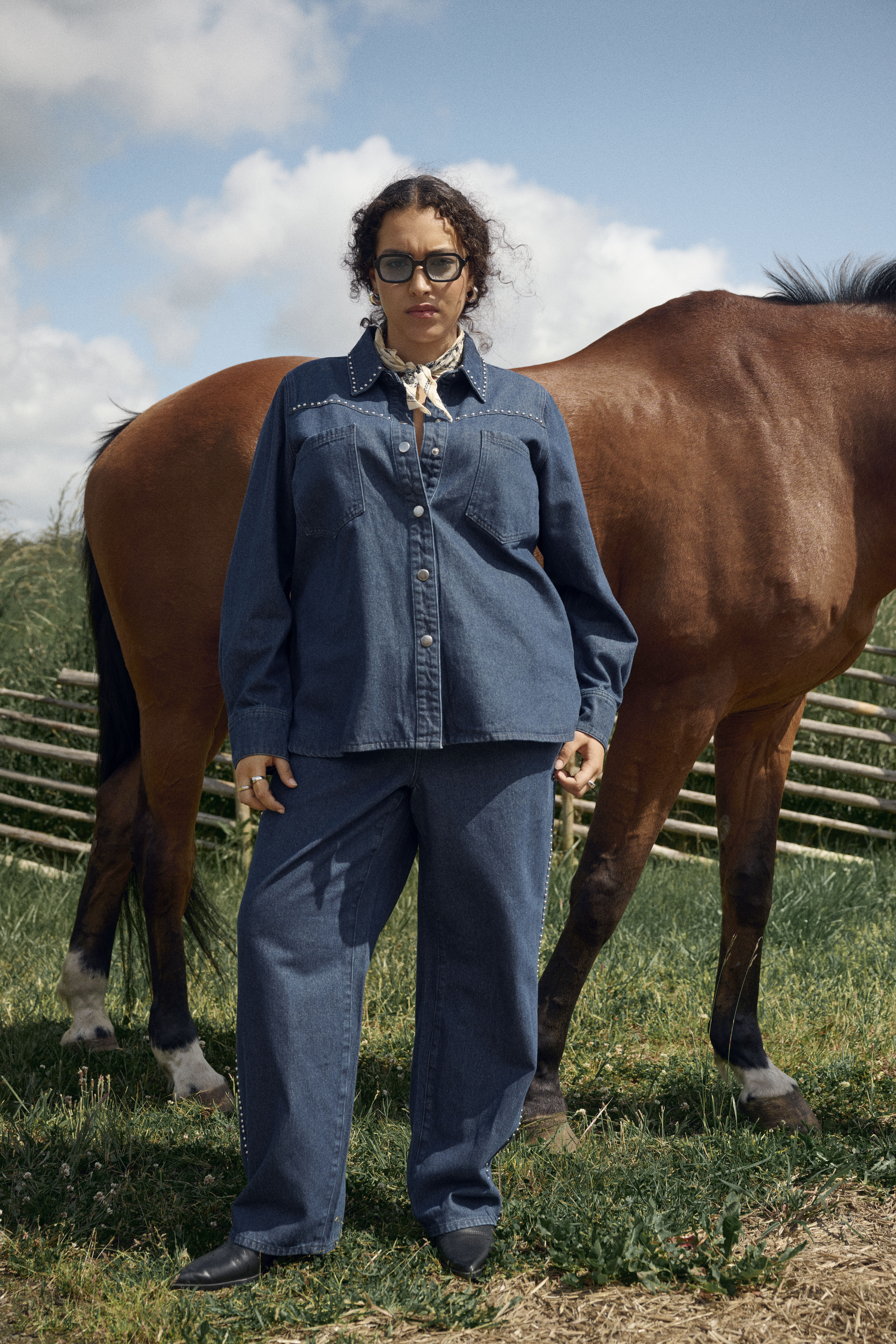 Zizzi Passendes Denim-Set, , Model