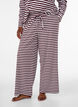 Gestreifte Schlafanzughose mit hoher Taille und weiten Beinen, Rot, Model image number 2