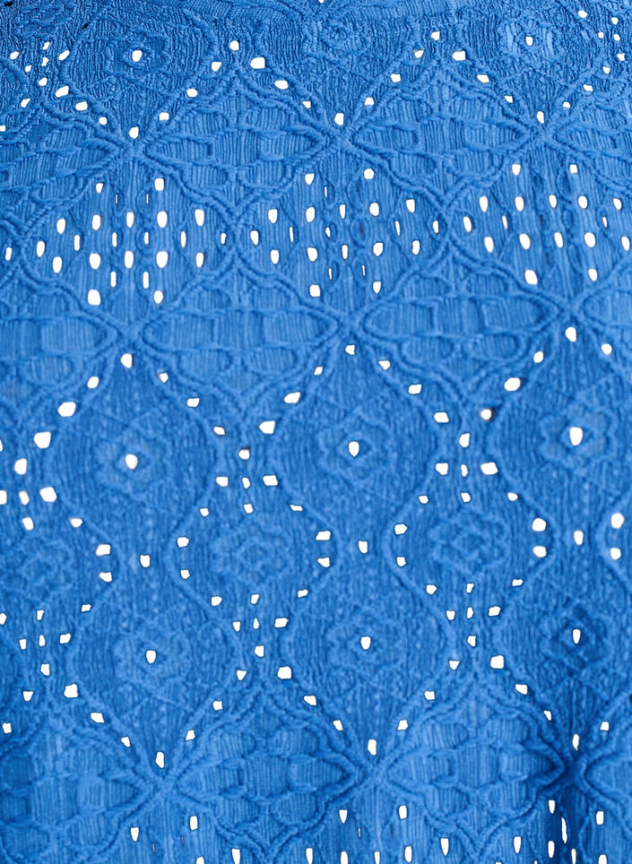 Langärmelige Bluse mit Lochstickerei, Blau, Packshot image number 2