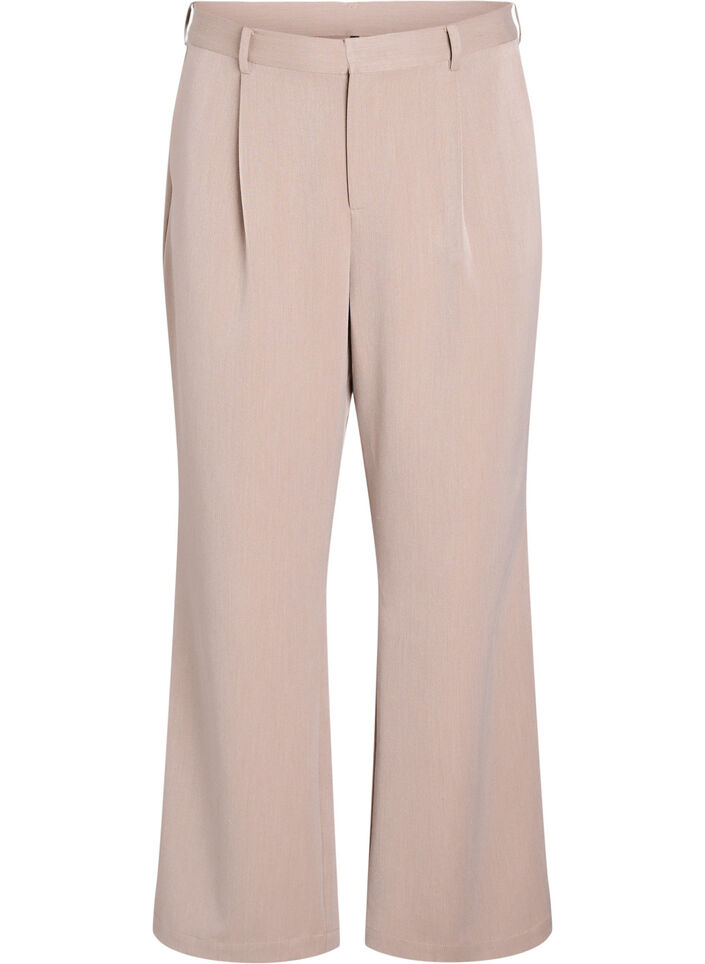 Dressehose mit hohem Bund und geradem Bein, Braun, Packshot image number 0