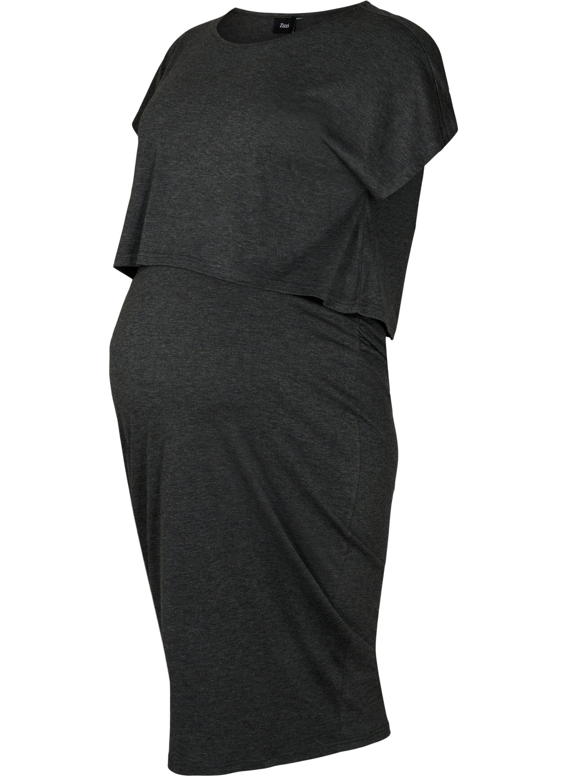 Zizzi Meliertes Schwangerschaftsset, Black Melange, Packshot image number 0