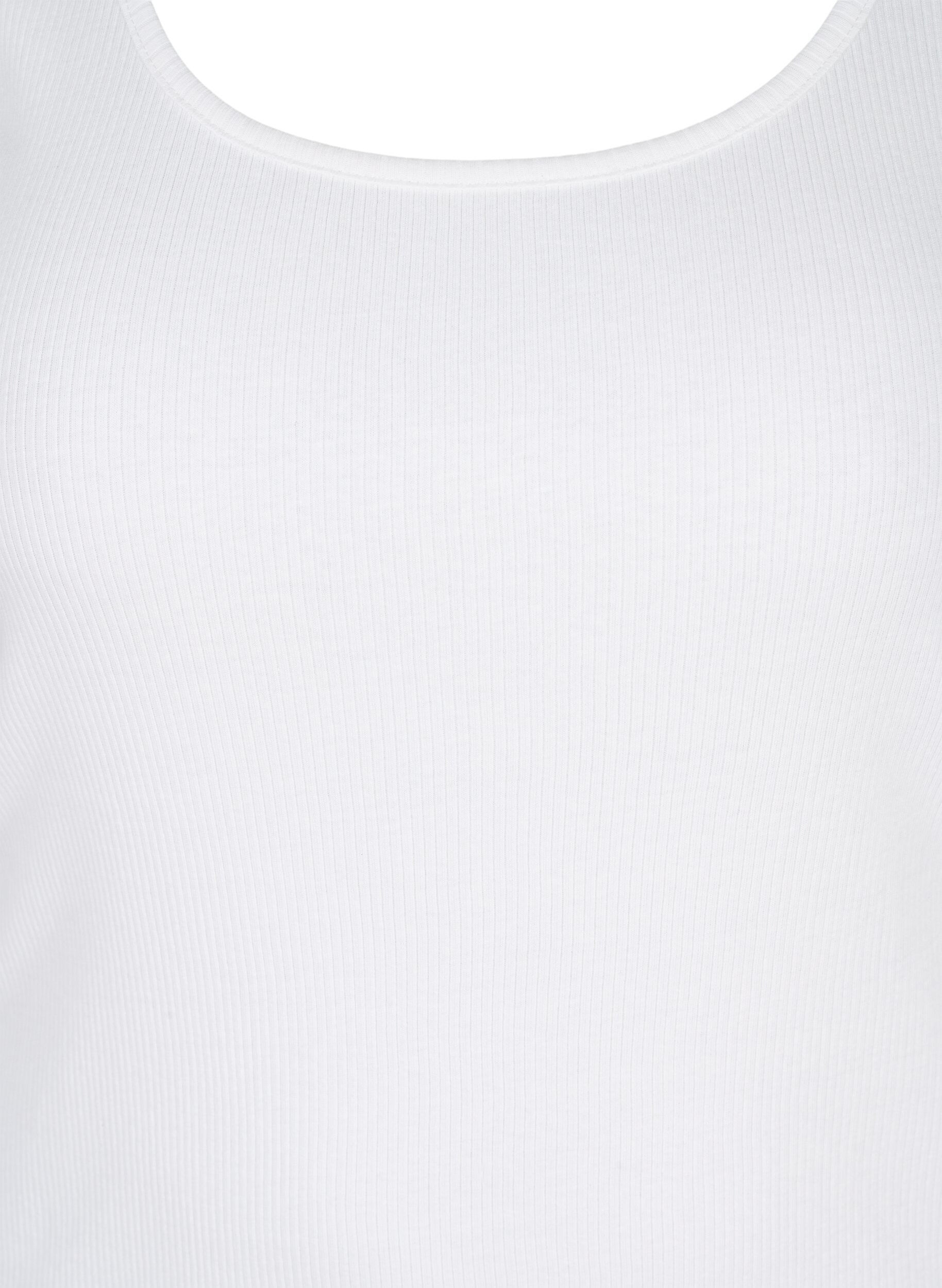 Zizzi 2er-Pack Basic Tanktop in Ripp Optik., Black/Bright White, Packshot image number 3