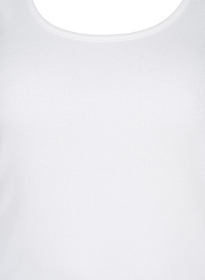 2er-Pack Basic Tanktop in Ripp Optik, Black/Bright White, Packshot image number 3