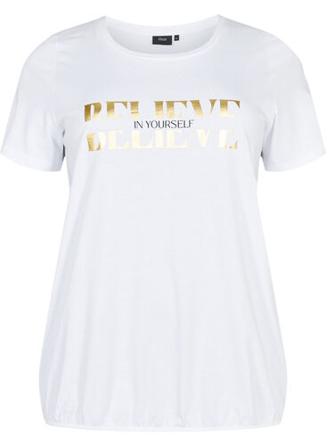 Baumwoll-T-Shirt mit Folien-Druck, B. White w. Believe, Packshot image number 0