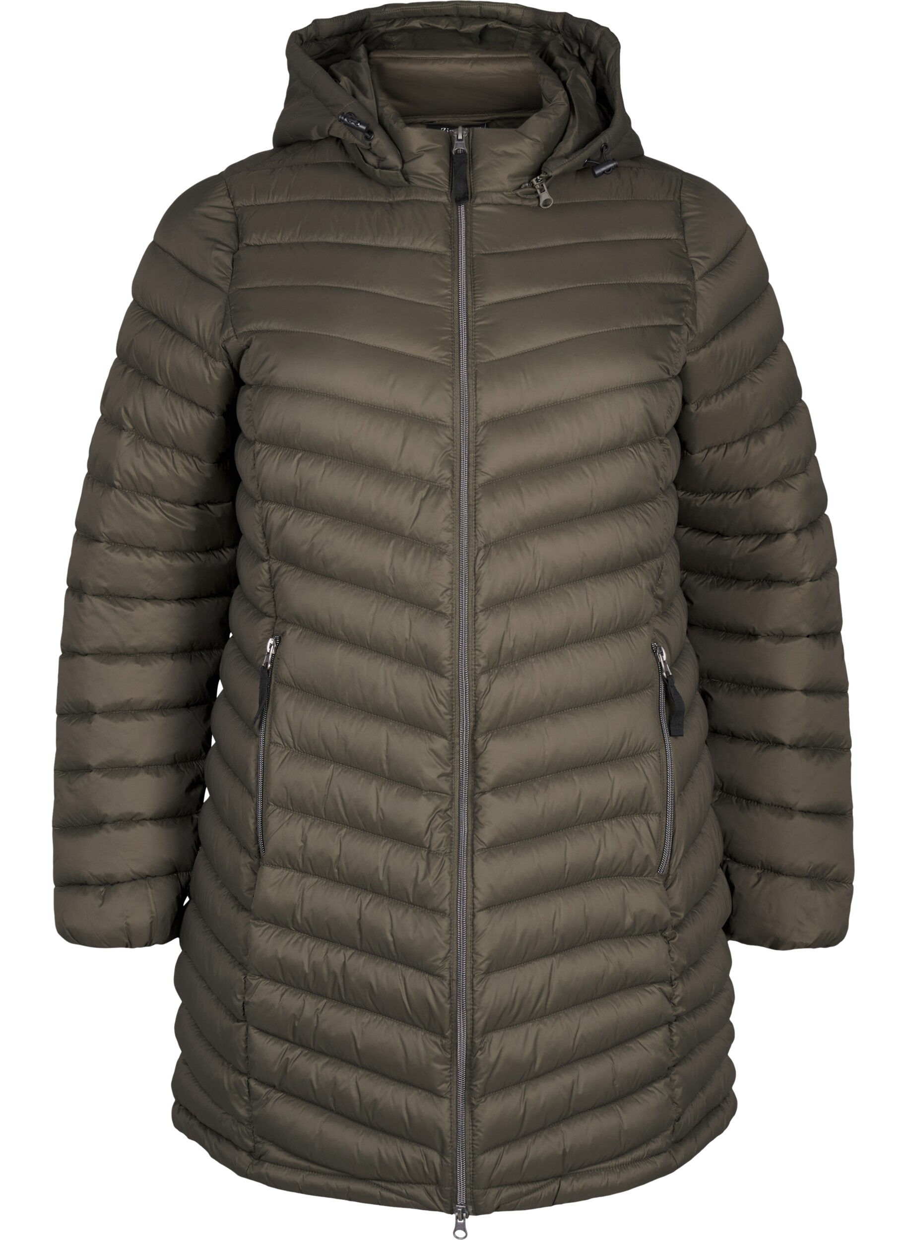 Zizzi Leichte Jacke mit Taschen und abnehmbarer Kapuze, Gr&uuml;n, Packshot image number 0