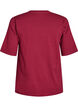 Bluse aus geripptem Jersey mit kurzen &Auml;rmeln, Dunkles Bordeaux, Packshot image number 1