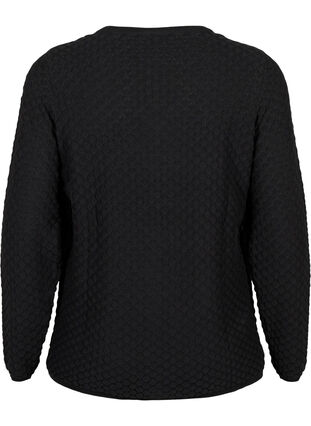 Pullover mit Strukturmuster aus Bio-Baumwolle	, Black, Packshot image number 1