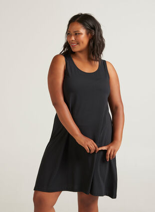 Kleid mit A-Linie, Black Solid, Model image number 0
