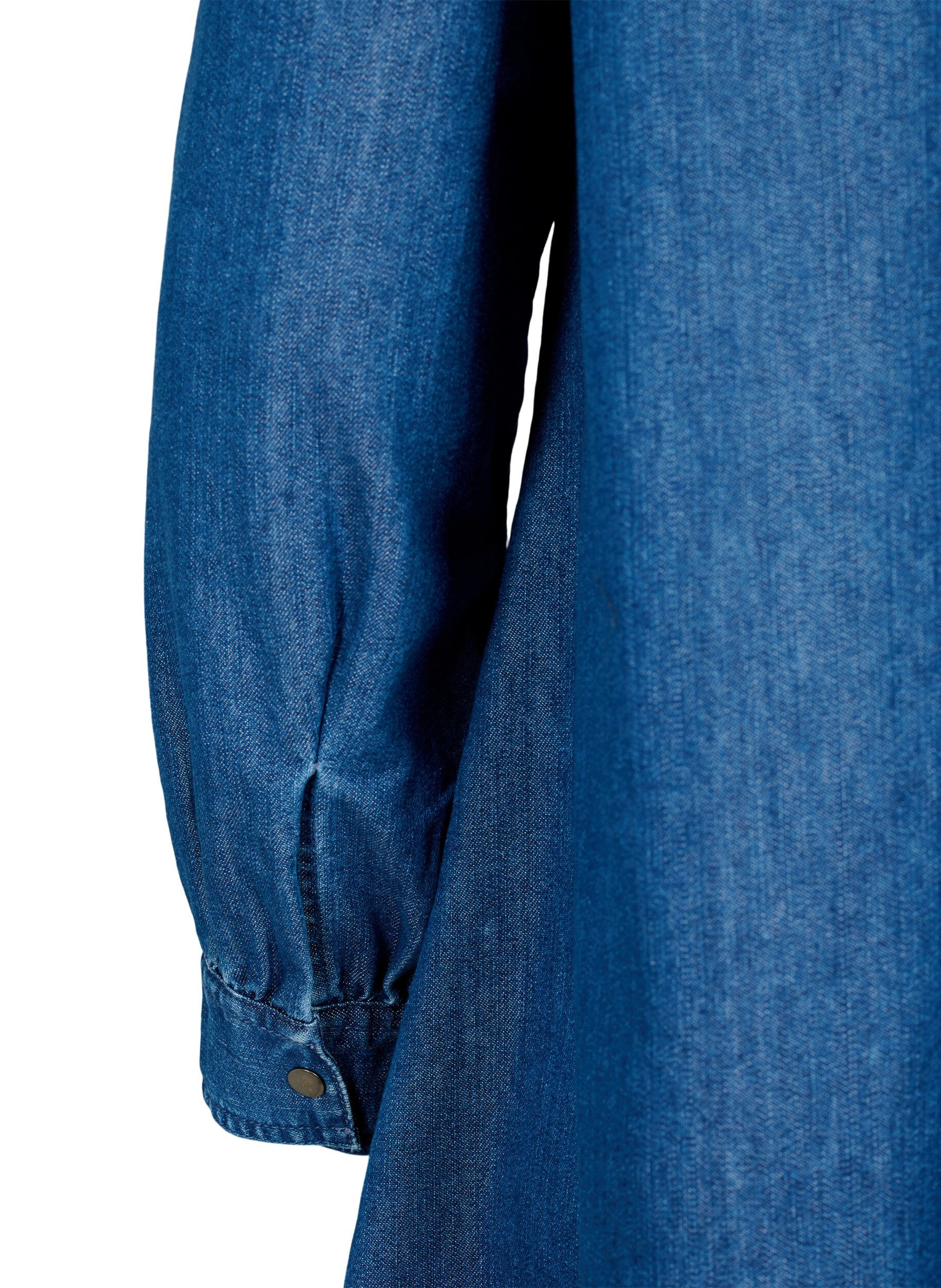 Zizzi Langarm Jeanskleid, Blue denim, Packshot image number 3