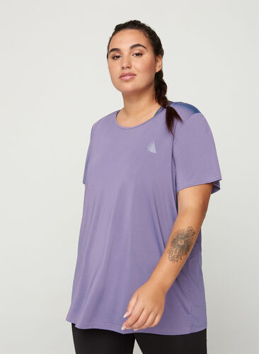 Kurzarm Trainings-T-Shirt, Purple As Sample, Model image number 0