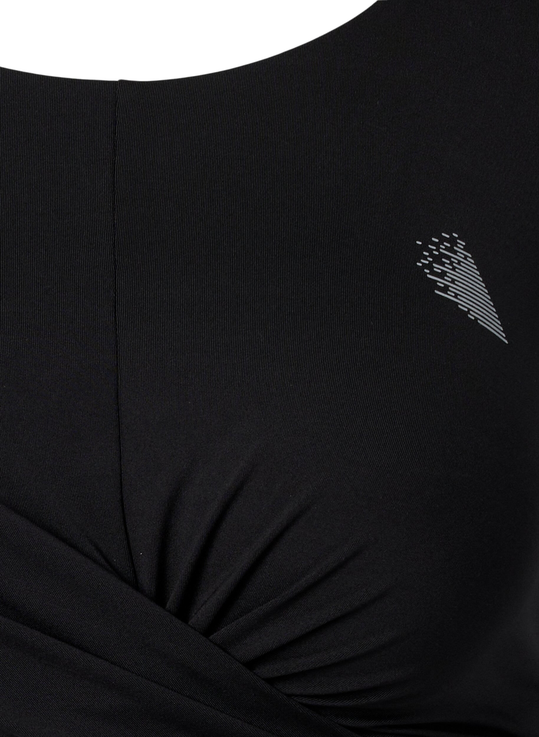 Zizzi Sport-BH mit Kreuzdetails, Black, Packshot image number 2