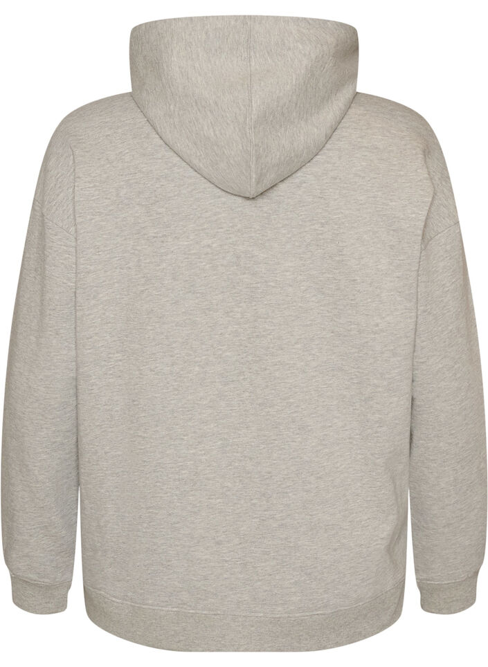 Hoodie mit besticktem Motiv, Grau, Packshot image number 1