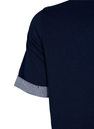 Sweatshirtkleid mit kurzen Ärmeln und Schlitzen, Navy Blazer, Packshot image number 3