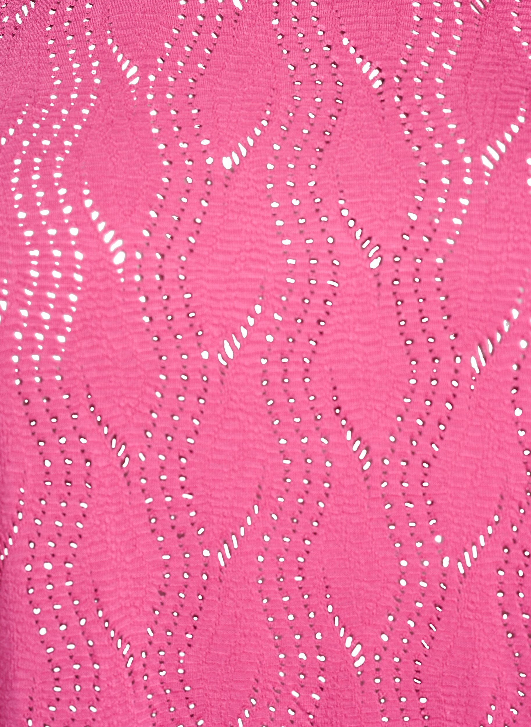 ZizziJersey-Shirt mit Lochmuster, Pink, Packshot image number 2