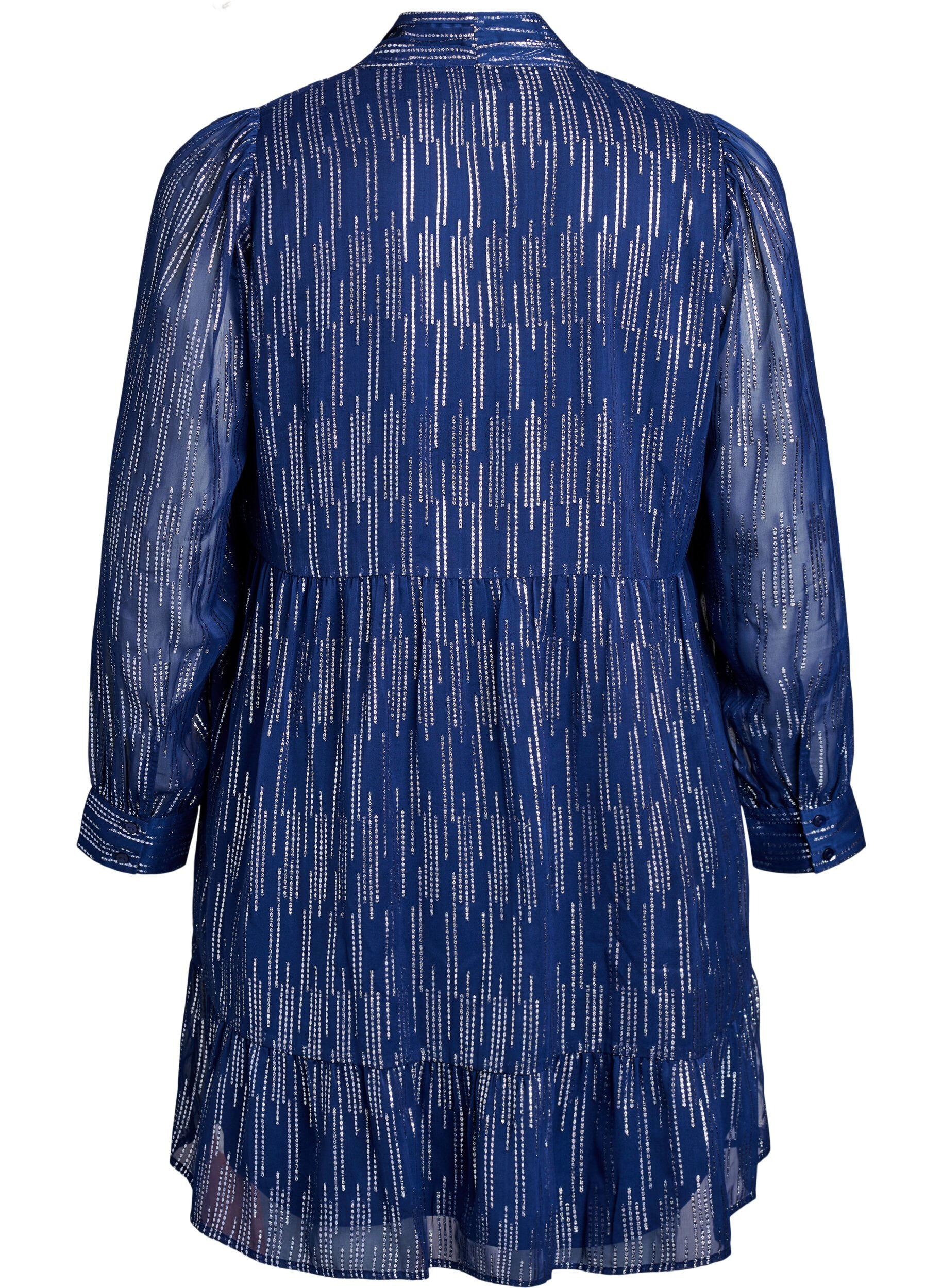 Zizzi Kurzes Partykleid mit Glitzermuster, Blau, Packshot image number 1