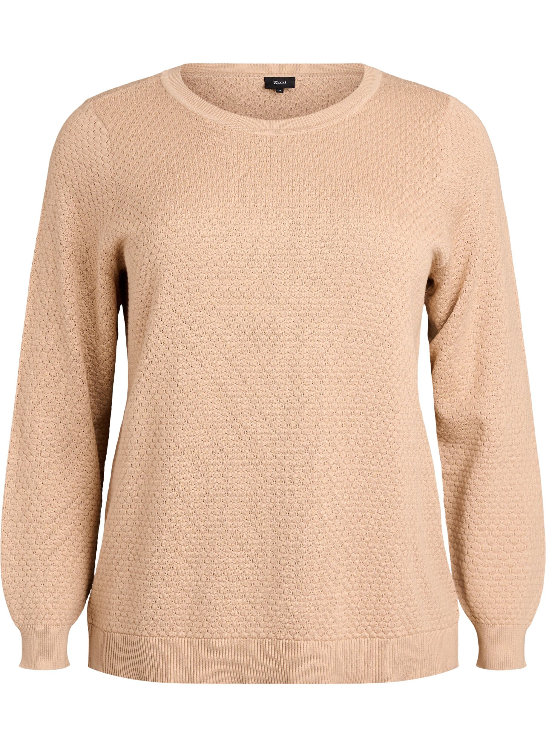 Strickbluse aus Baumwolle mit Strukturmuster