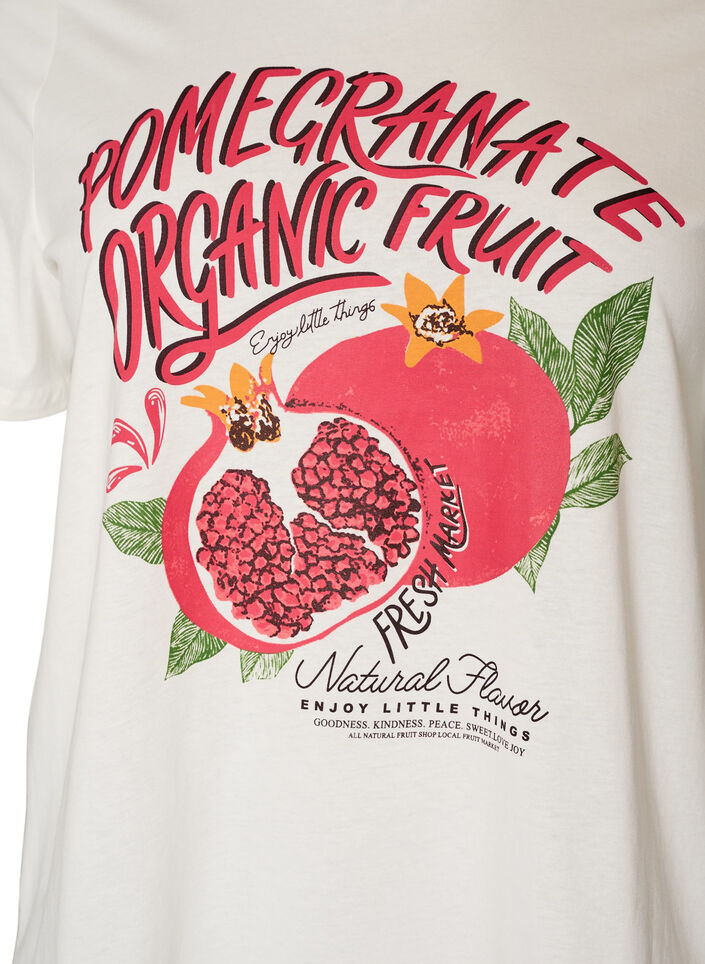 T-Shirt aus Baumwolle mit Print, Wei&szlig;, Packshot image number 2