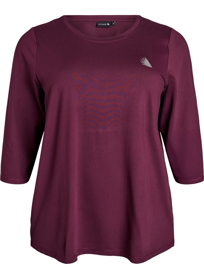Trainingsshirt mit 3/4-&Auml;rmeln, Rot, Packshot image number 0
