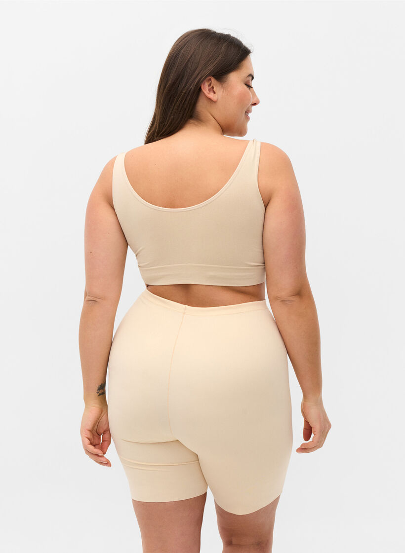 Light Shapewear Shorts mit hoher Taille, Beige, Model image number 1