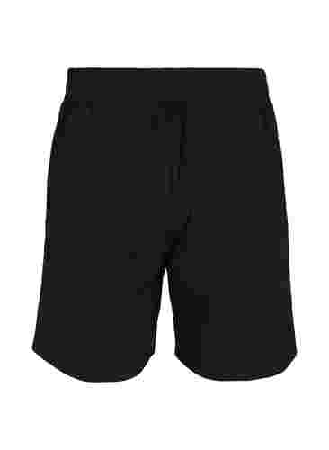 Lockere Shorts mit Textprint, Black, Packshot image number 1