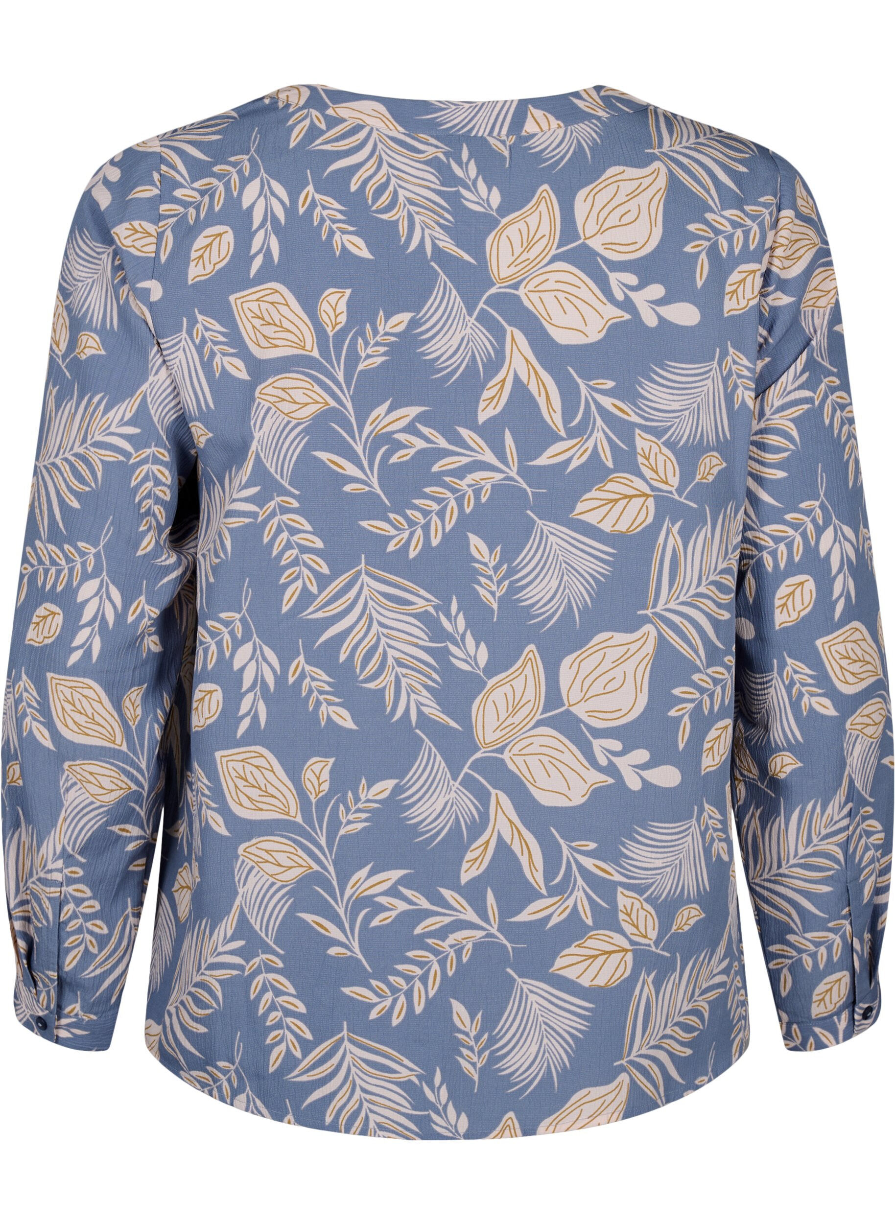 Zizzi FLASH &ndash; Lang&auml;rmlige Bluse mit Druck, Delft AOP, Packshot image number 1