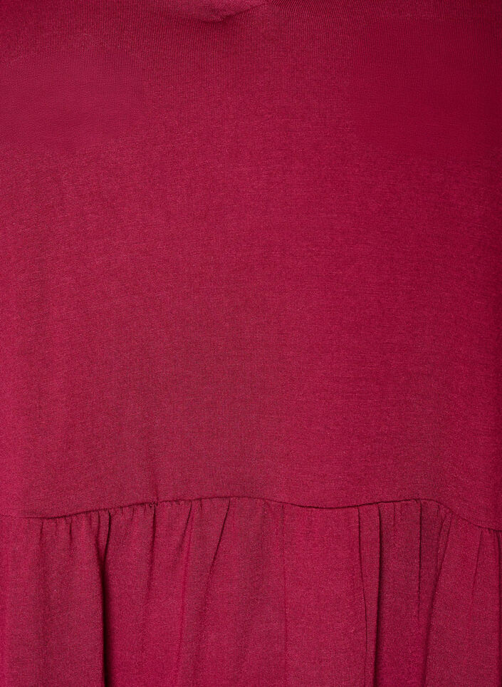 Jerseykleid mit Spitzendetails und mehrlagigem Rock, Rot, Packshot image number 2