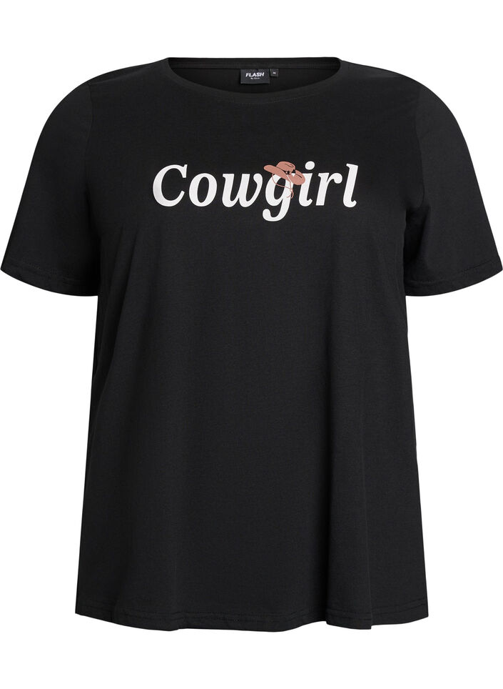 FLASH - T-Shirt mit Print., Schwarz, Packshot image number 0